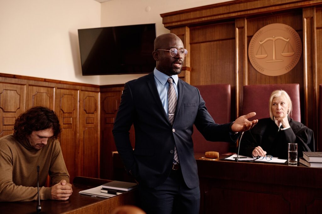 confident attorney in formalwear speaking to prose 2023 11 27 05 33 34 utc