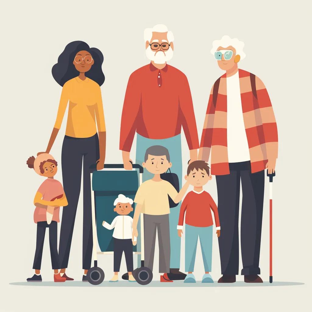 Diverse group representing minor, adult, and emergency guardianship