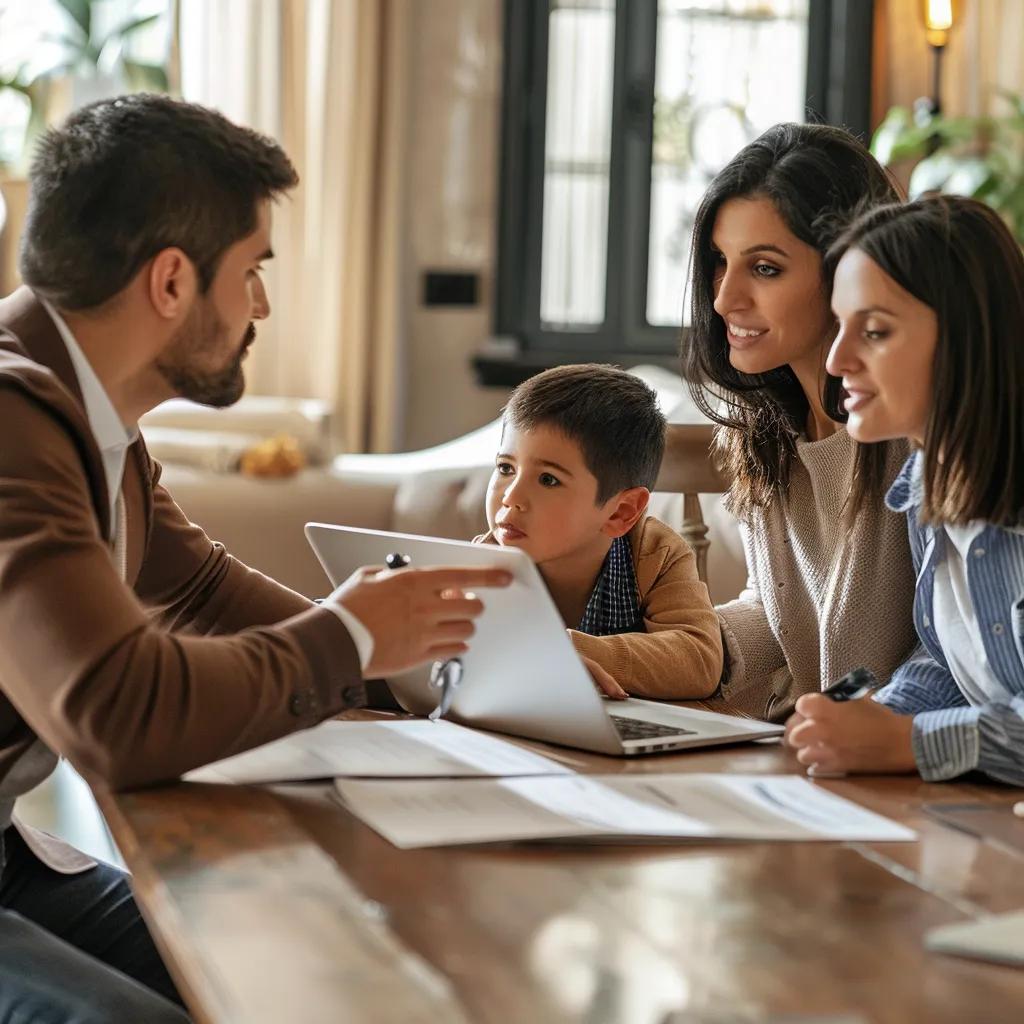 Legal professional explaining guardianship documents to a family, illustrating the guardianship process in Tulsa