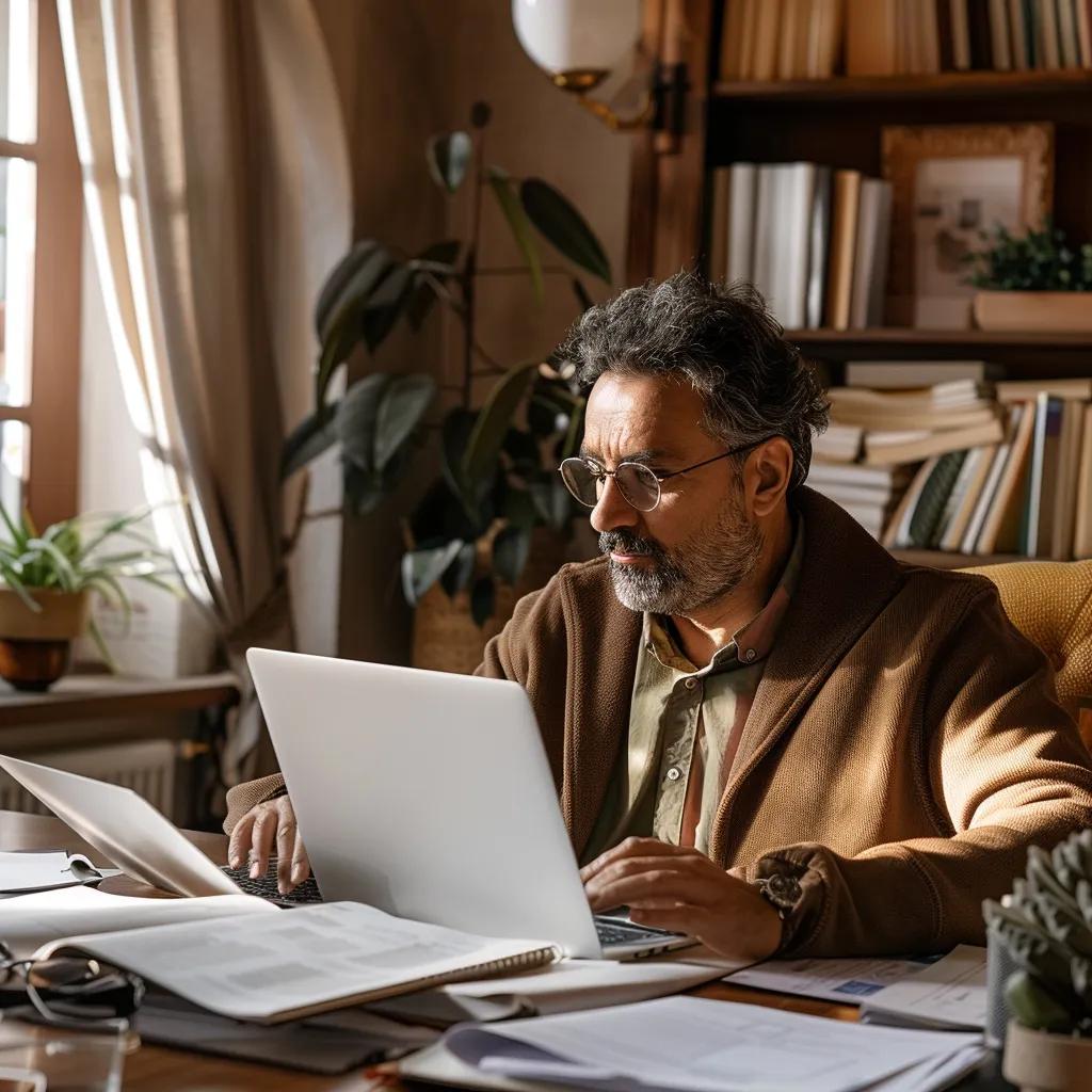 Responsible adult reviewing documents for guardianship eligibility and background checks