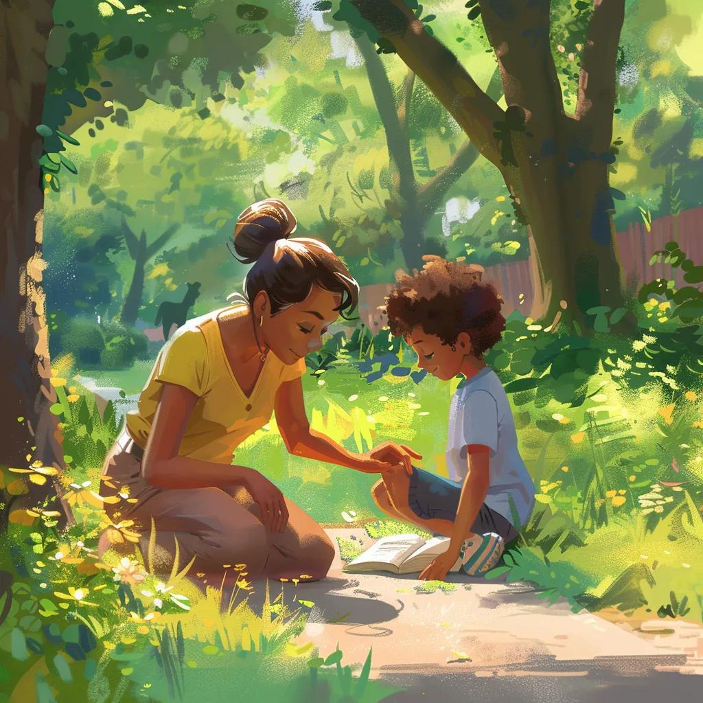 Guardian assisting a ward in a park, illustrating the caring responsibilities of guardianship