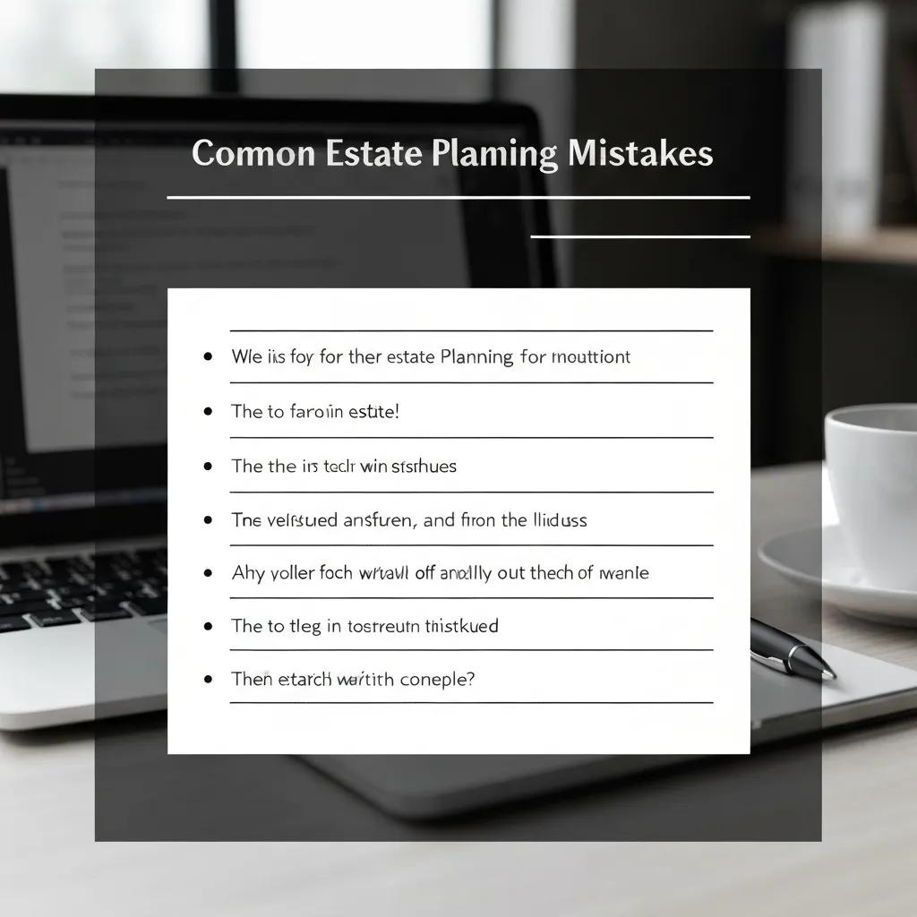 A professional checklist detailing common estate planning errors.