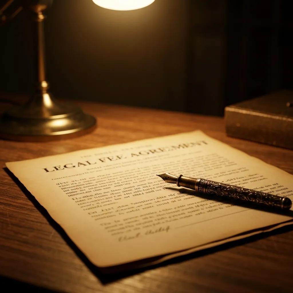 A close-up view of a legal fee agreement document specifically for guardianship cases